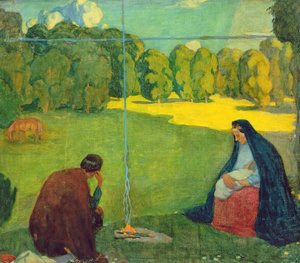 Riposo Durante il Viaggio, c.1905 da Kristjan Raud
